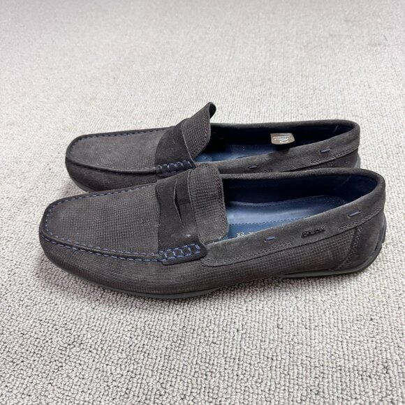 Geox U Moner Shoes U44Q6D Slip On Mens Leather Brown Size 10 New